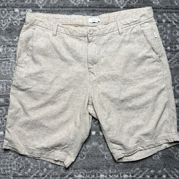 Onia Linen Blend Shorts Mens 36 Casual Summer Lightweight Flat Front Beach - Picture 1 of 8